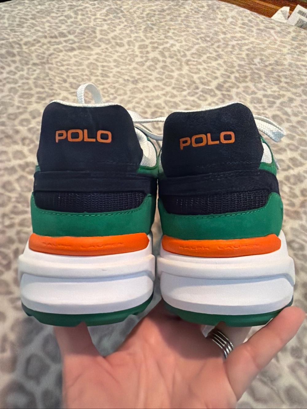 $138 NWOB Polo Ralph Lauren Jogger Suede And Mesh Sneakers - Picture 4 of 14